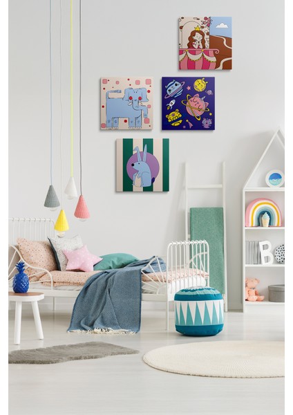 Prenses Temalı Çocuk Tuval Boyama Seti | Tuval + 6 Renk Akrilik Boya + Fırça fırsatları