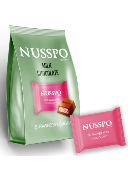 Çilek Kremalı Sütlü Çikolata 225 gr