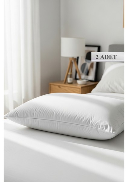 2 Adet Sıvı Geçirmez Microfiber Yastık Alezi - Su Geçirmez Yastık Koruyucu 50X70 cm