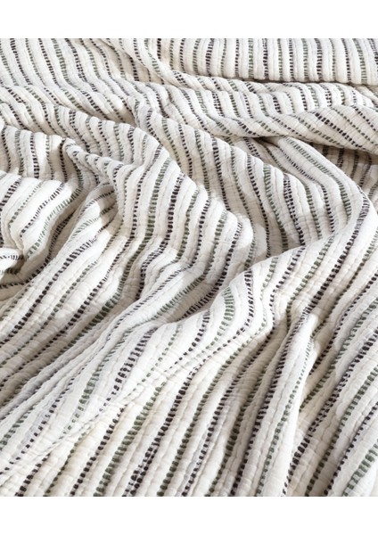 Çizgili Ultra Soft Yorgan 6 Kat Muslin Saçaksız 230X250 indirimleri