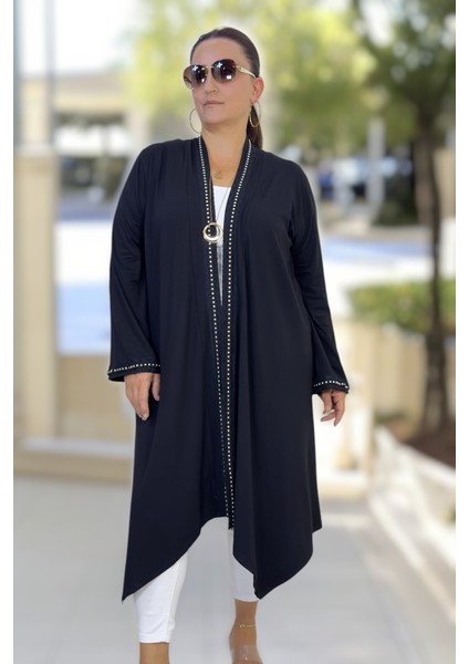 Kol Manşetleri Dantel Şal Yaka Taş Işlemeli Uzun Mevsimlik Kap Ceket fırsatları