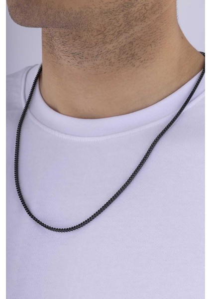 Siyah Renk Köşeli Kare Kesim Erkek Çelik Zincir fiyatları