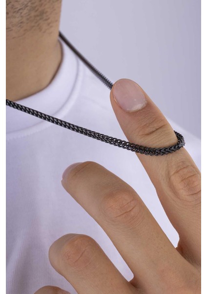 Siyah Renk Köşeli Kare Kesim Erkek Çelik Zincir modelleri