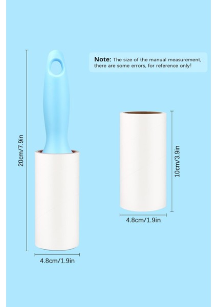 Saplı Tüy Bırakmayan Yapışkan Rulo 60 Sayfa 11 Yedekli Tüy Toplayıcı Set