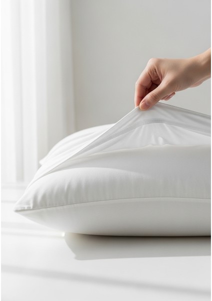 Sıvı Geçirmez Microfiber Yastık Alezi - Su Geçirmez Yastık Koruyucu 50X70 cm