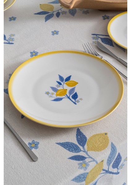 Limon Desenli 6 Kişilik 24 Parça Premium Porselen Yemek Takımı fırsatları
