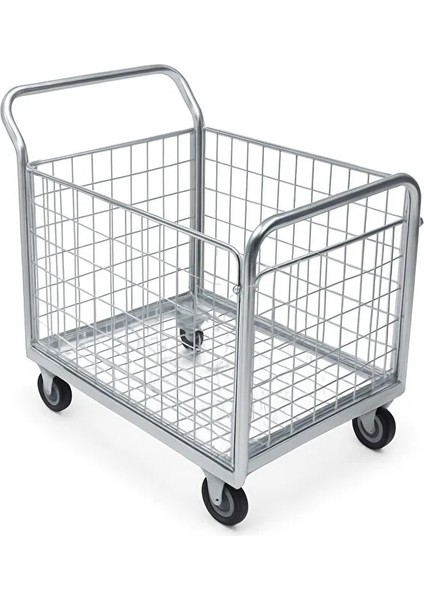 Metal Yük Taşıma Arabası Kafesli 60X85 cm Gri Renk