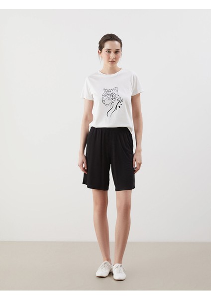 Yeni Sezon Beli Lastikli Kadın Şort