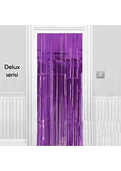 Işıltılı Duvar ve Kapı Perdesi Mor Renk 90X200 cm