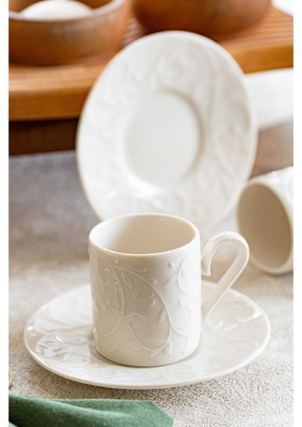 Bahar 4 Parça 2 Kişilik Porselen Kahve Fincan Takımı