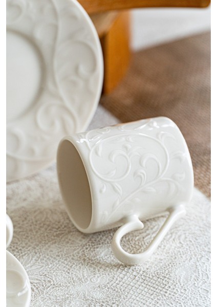 Bahar 4 Parça 2 Kişilik Porselen Kahve Fincan Takımı