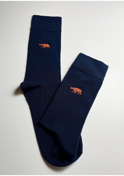 Boz Ayı Nakışlı Unisex Pamuklu Çorap