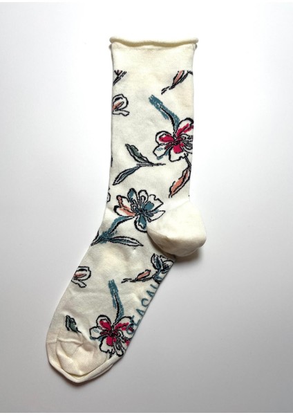 Dikişsiz Desenli Pamuklu Penye Kadın Çorap