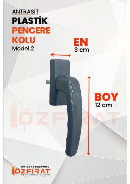 Pimapen Pvc Pencere Kolu – Plastik – Antrasit – Model 2 – (1 Adet) modelleri