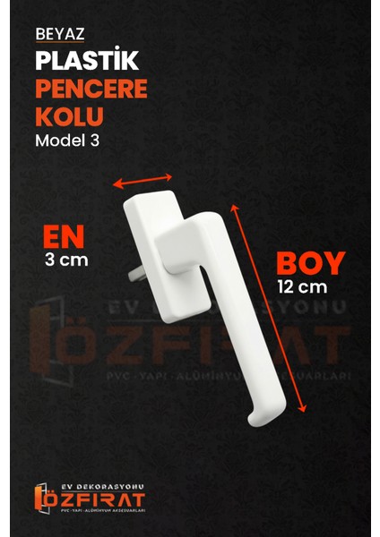 Pimapen Pvc Pencere Kolu – Plastik – Beyaz – Model 3 – (1 Adet) modelleri