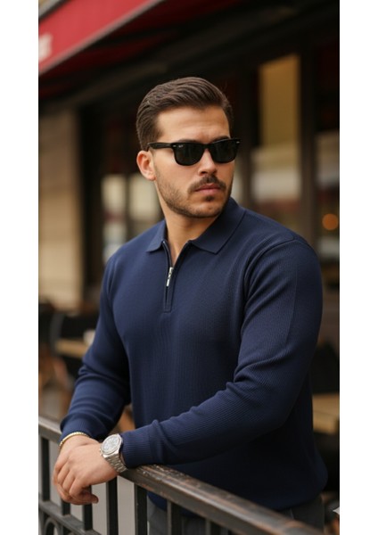 Erkek Selanik Örme Yakalı Uzun Kollu Triko indirimleri