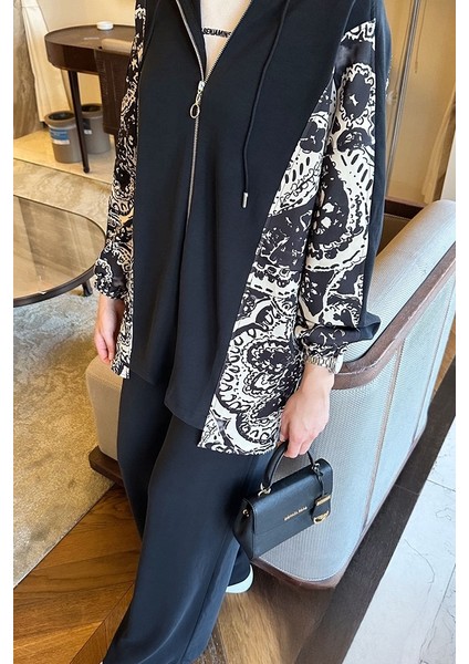 Desenli Oysho Ikili Takım 1653 - Siyah