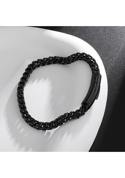 Çelik Bileklik Çift Taraflı Kullanılabilen Titanyum Model 1 cm Genişlik 20 cm Uzunluk Siyah Black modelleri