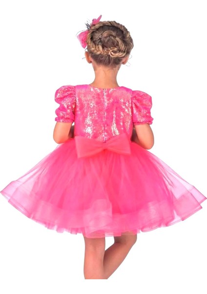 Bariibii Prenses Pembe Kabarık Payetli Elbise Kostüm + 2 Adet Pembe Bubble Saç Doğum Günü Seti fiyatları