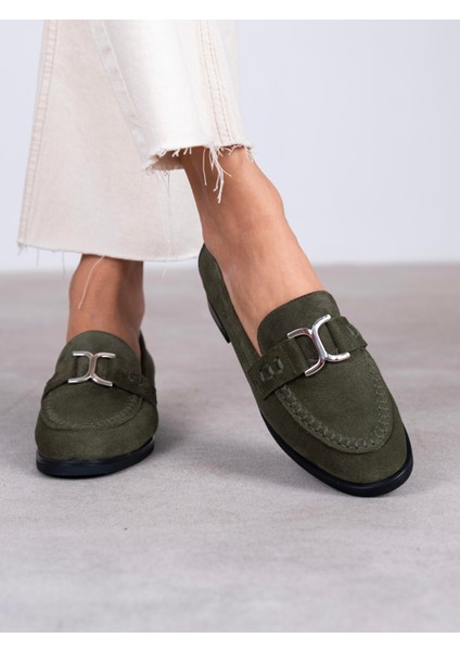 Bilora Haki Süet Hakiki Deri Kadın Makosen