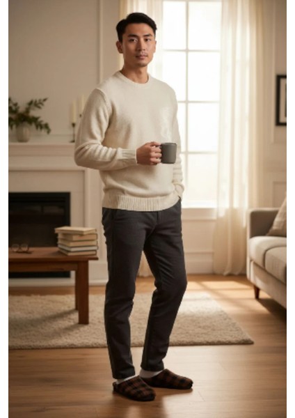 Unısex Ekoseli Kaymaz Sessiz Yumuşak Taban Ev Terlik fiyatları