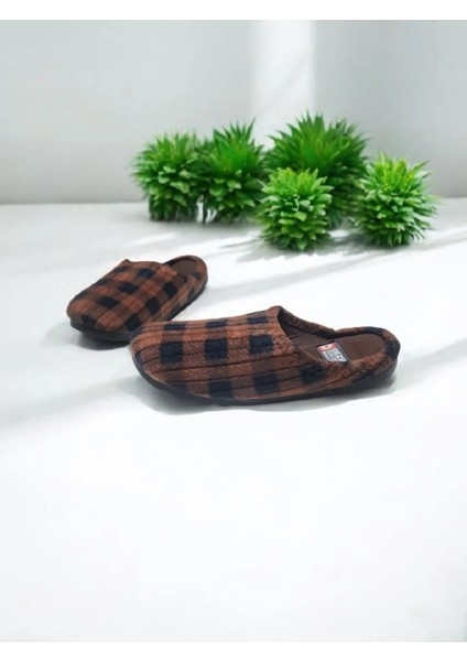 Unısex Ekoseli Kaymaz Sessiz Yumuşak Taban Ev Terlik indirimleri
