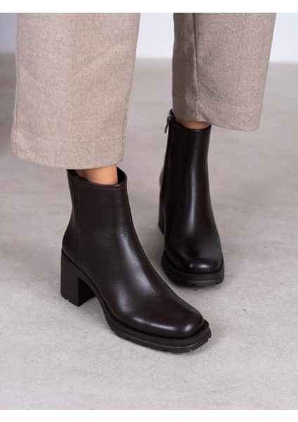 Etno Kahve Hakiki Deri Kadın Bot
