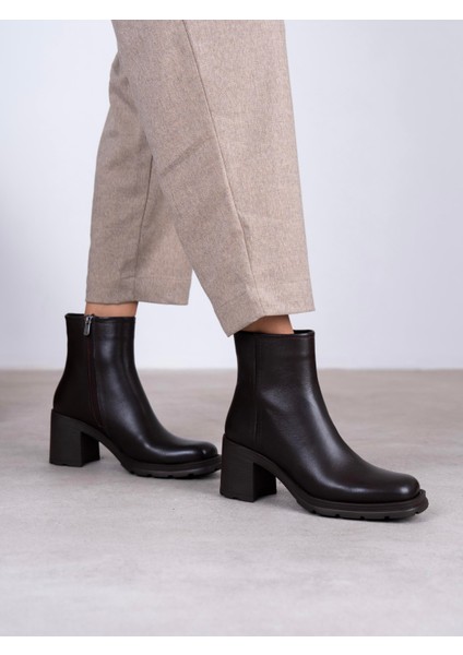 Etno Kahve Hakiki Deri Kadın Bot