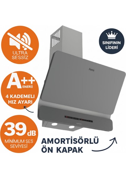 Flowart&silentart Juve/sessiz Antrasit Gri Ankastre Set (D081-SA + QBL62CPR +SC408-WFA 1'wok) fiyatları