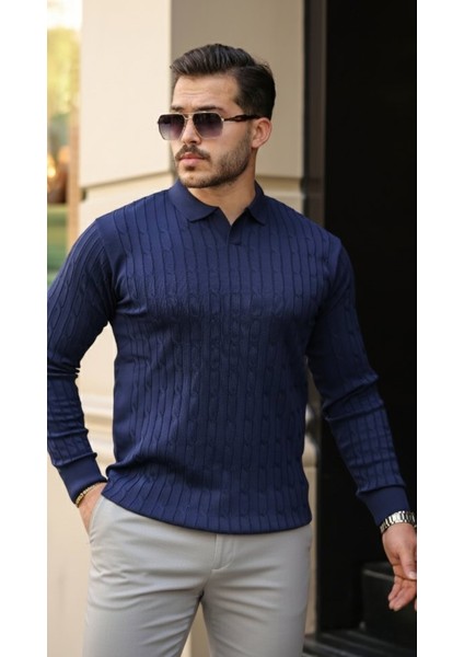 Erkek Saç Örgü Desenli Uzun Kollu Triko fiyatları