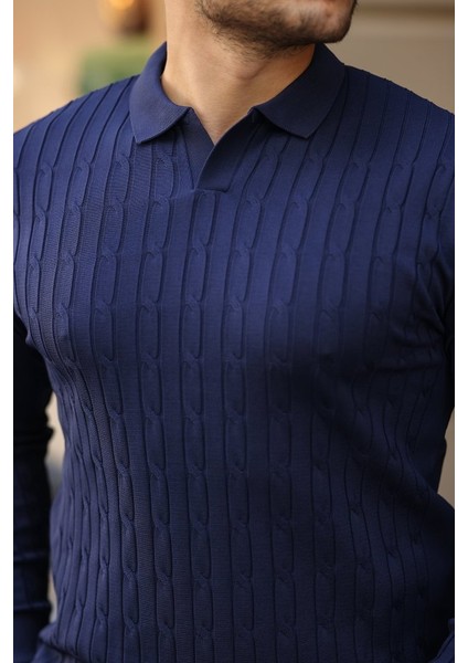 Erkek Saç Örgü Desenli Uzun Kollu Triko fırsatları