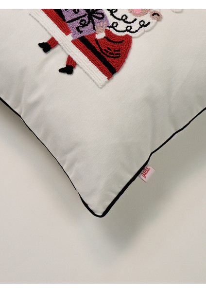 Gift Santa - Yılbaşı Serisi Sevimli Noel Baba Siyah Fitilli Yeni Yıl Punch Kırlent Yastık Kılıfı fiyatları