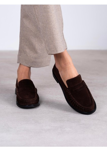 Aven Kahve Süet Hakiki Deri Kadın Makosen fırsatları