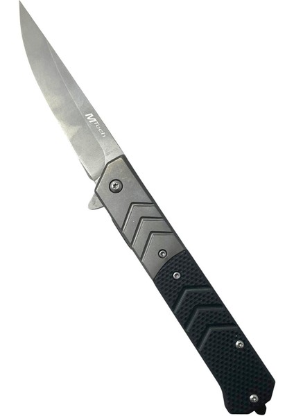 Mtech Yarı Otomatik Gümüş-Siyah Kemer Klipsli Kamp Çakısı