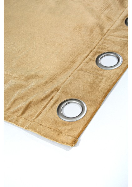 Kadife Halkalı Fon Perde Gold 140X260 indirimleri