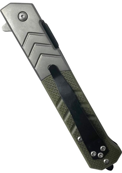 Mtech Yarı Otomatik Gümüş-Yeşil Kemer Klipsli Kamp Çakısı modelleri