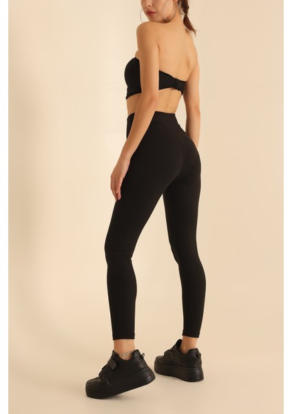 Premium Içi Polarlı, Şardonlu, Dalgıç Kumaş, Toparlayıcı Interlok Kışlık Örme Siyah Tayt fiyatları