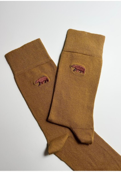 Boz Ayı Nakışlı Unisex Pamuklu Çorap