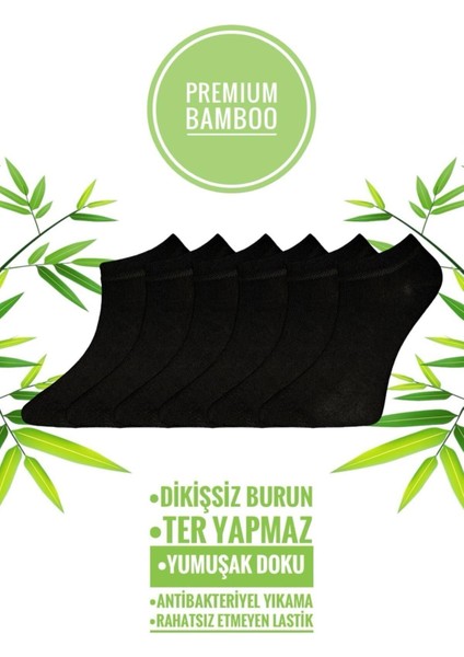 Bambu Terletmez Dikişsiz Kısa Kadın Çorap 6'lı Paket