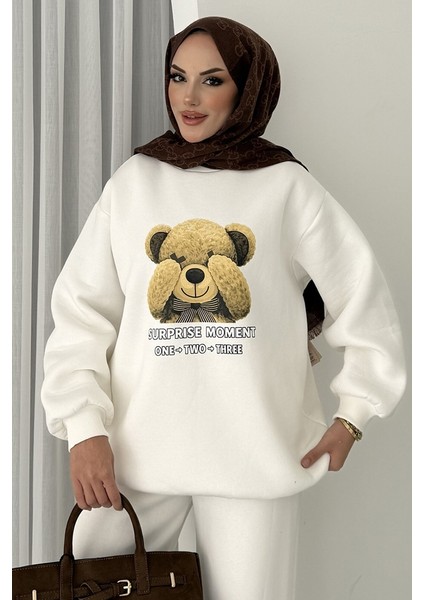 Ayıcık Desen Üç Iplik Ikili Takım 1655 - Beyaz fiyatları