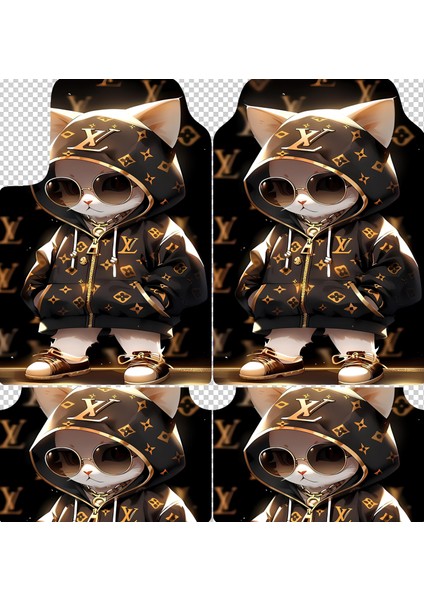 Louis Vuittondesenli Araba Paspası – 4’lü Set