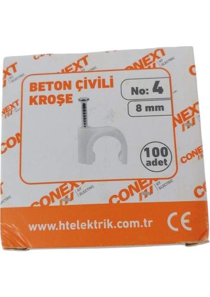 Beton Çivili Kroşe No:4-8 MM-100'LÜ Paket
