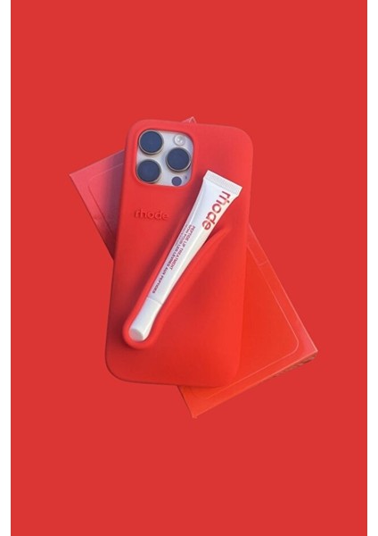 iPhone 16 Pro Max Uyumlu Summer Lip Case – Ruj Bölmeli Şeffaf Rujlu Telefon Kılıfı (6.9 Inç)