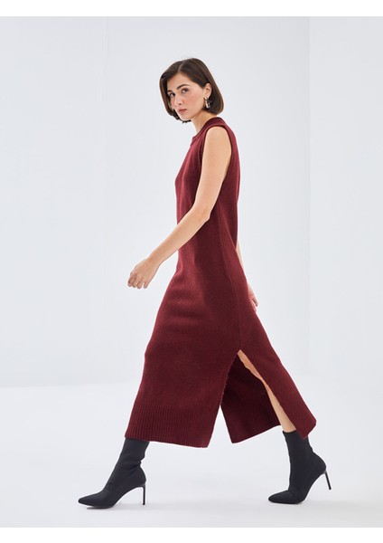 Yeni Sezon Bisiklet Yaka Kadın Triko Elbise