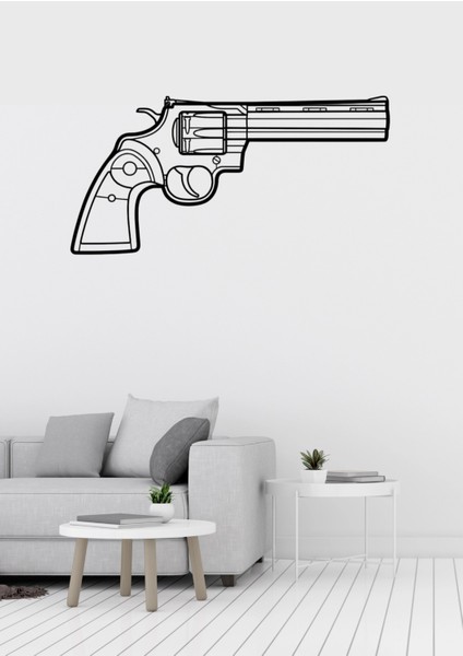 Colt Python Tabanca Desenli Dekoratif Metal Duvar Süsü