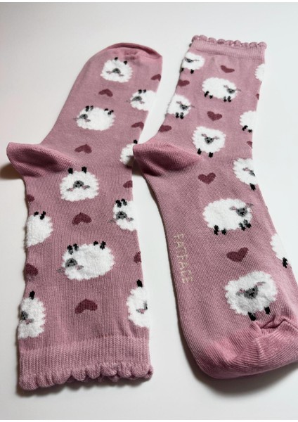 Pamuklu Koyun Desenli Kadın Çorabı indirimleri