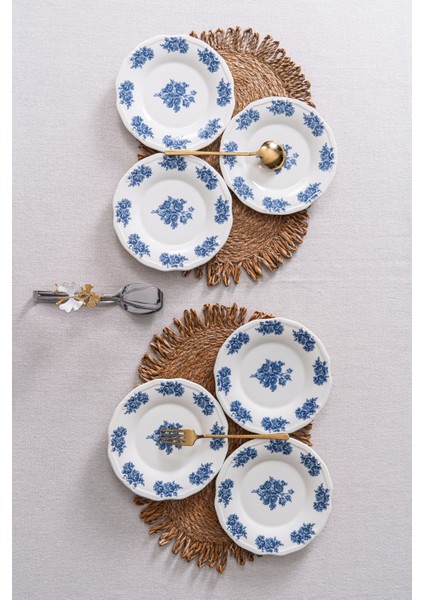 Vintage Flowers Blue 19 cm 6’lı Porselen Pasta Tabağı Seti fiyatları