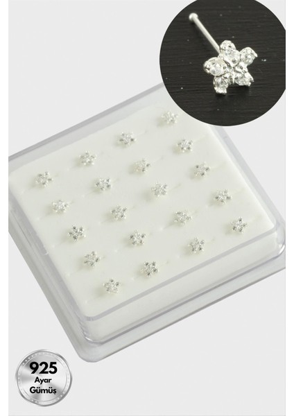 Yıldız Zirkon Taşlı Gümüş Hızma 20 Adet fiyatları