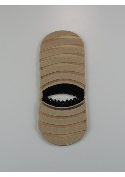 Dantel Ağızlı Şerit Desenli Kadın Ince Babet Çorabı 35-37 modelleri