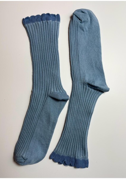 Pamuklu Fırfırlı Kadın Çorabı fiyatları